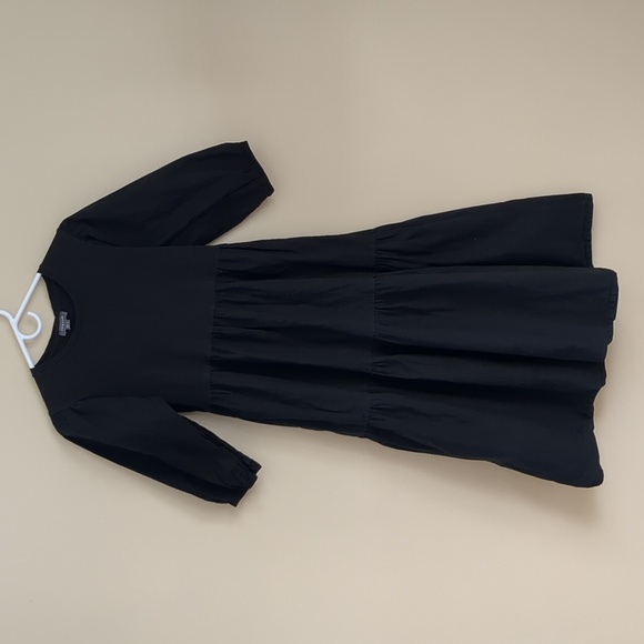 Size 4 Primark Black Tiered Dress Prairie Minimalist Capsule Wardrobe - Picture 1 of 12